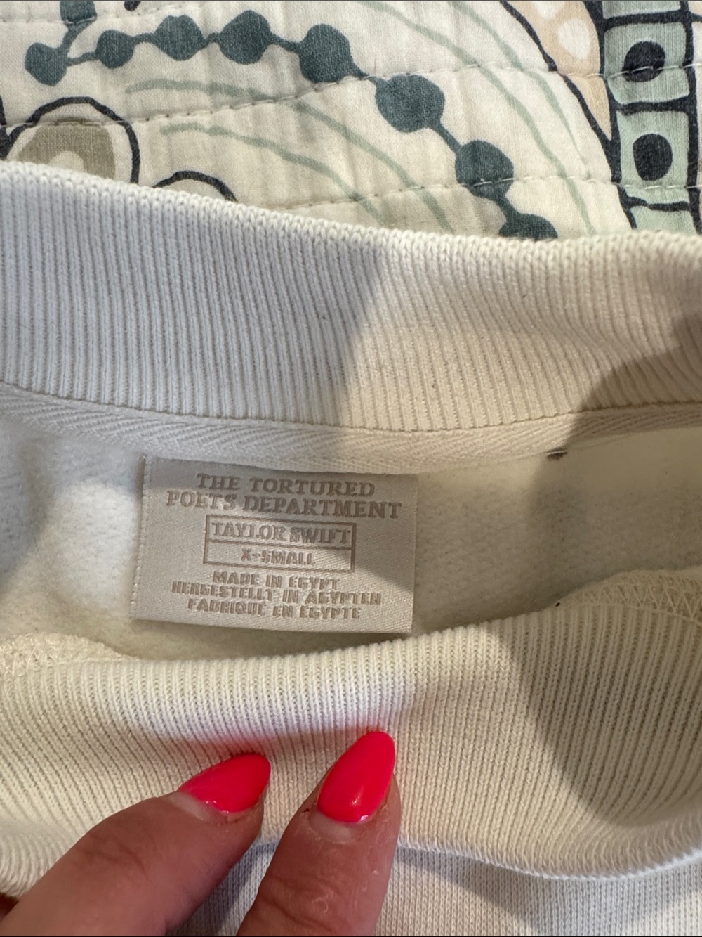 Taylor Swift TTPD Cream Sweatshirt with Tan Trim - Picture 3 of 6